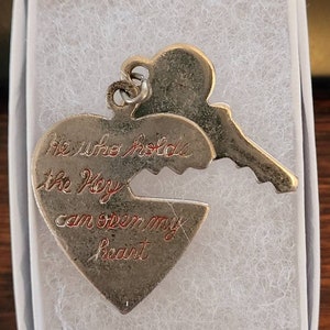 Vintage Heart & Key Sterling Charm