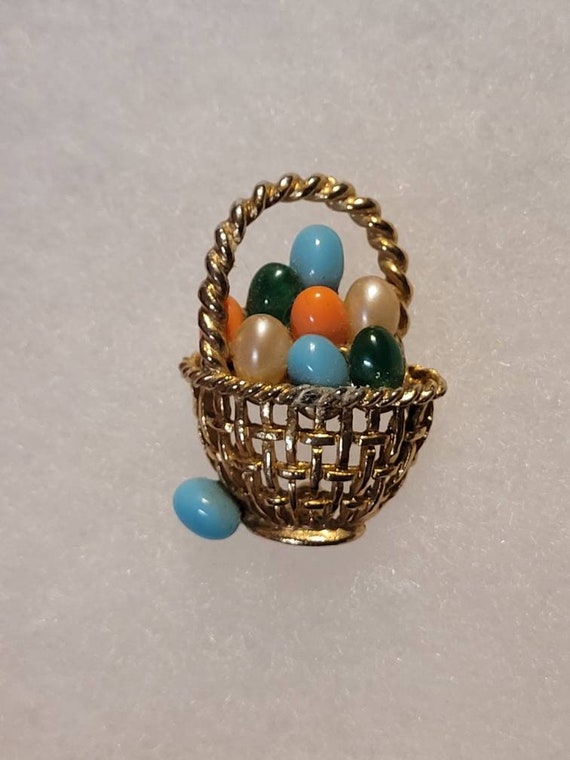 Signed vintage Boucher Easter Basket brooch