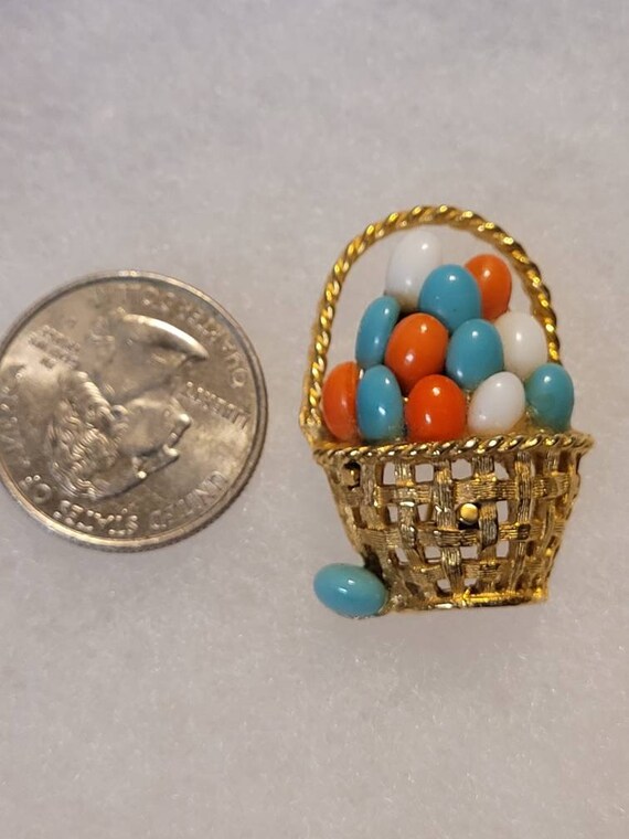 1950's Easter Basket Brooch - image 6