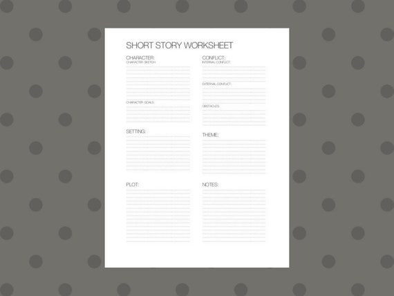 Writing Worksheet Short Story Outline Etsy Writing Worksheet Short Story Outline Etsy