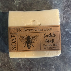 Castile Soap / All Natural  Soap / Fragrance Free / Hand Crafted Soap / Christmas Gifts / Stocking Stuffer / Vegan / Palm Oil Free