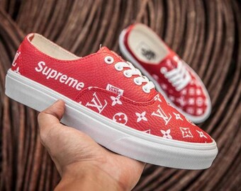 Vans Shoe Vans Custom Supreme Painted Vans Men's Shoes Women's Shoes Oldskool
