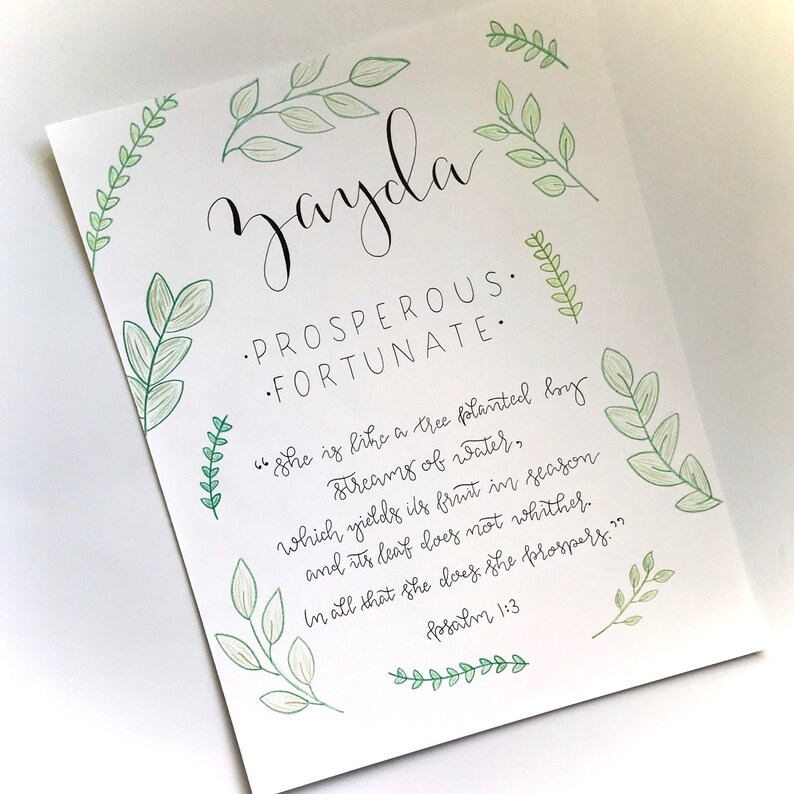 Custom name meaning sign unframed New baby boy girl gift Etsy