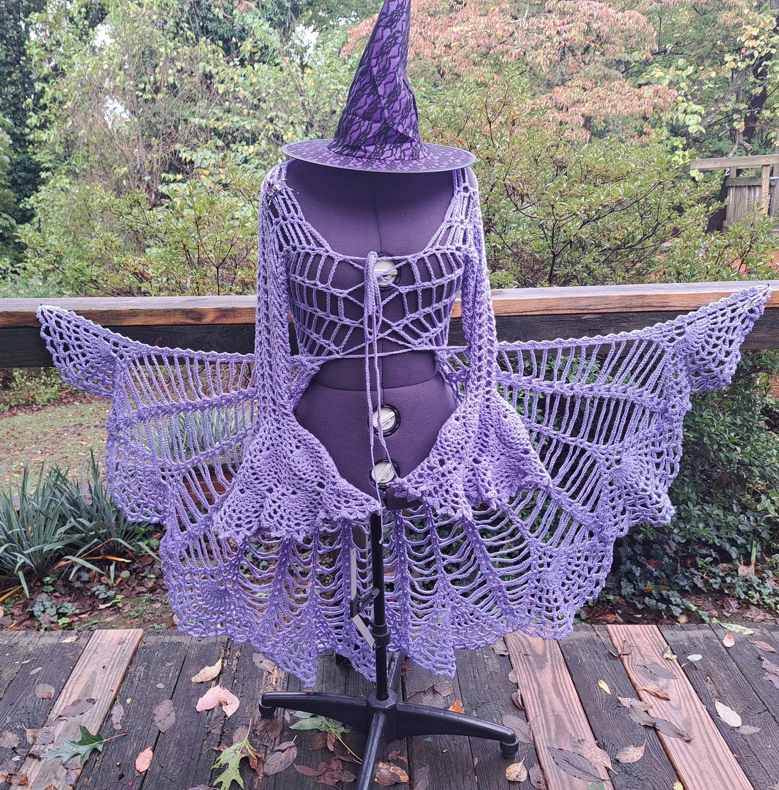 Gothic Spiderweb Duster With Beaded Spider - Etsy