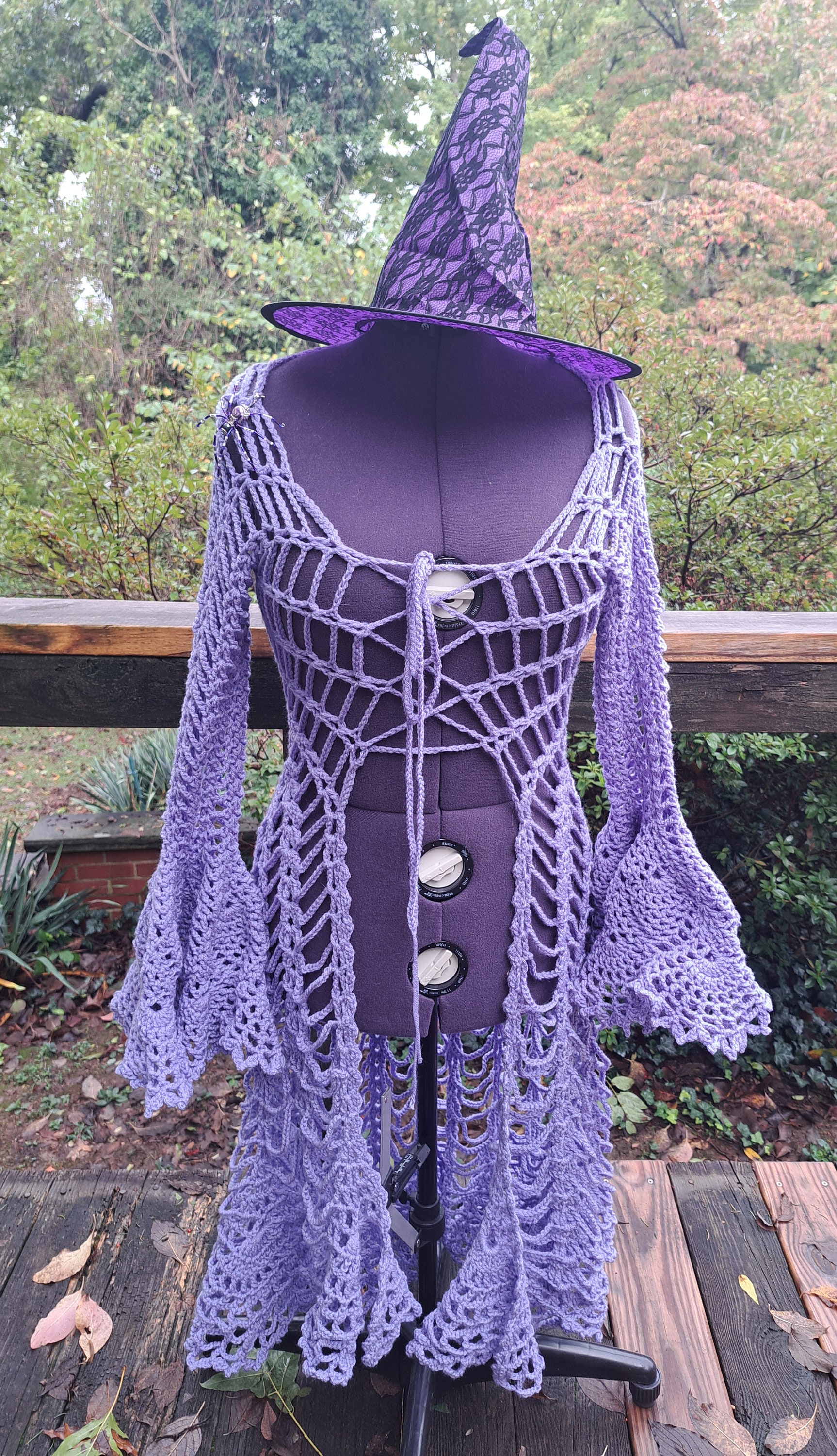 Gothic Spiderweb Duster With Beaded Spider - Etsy