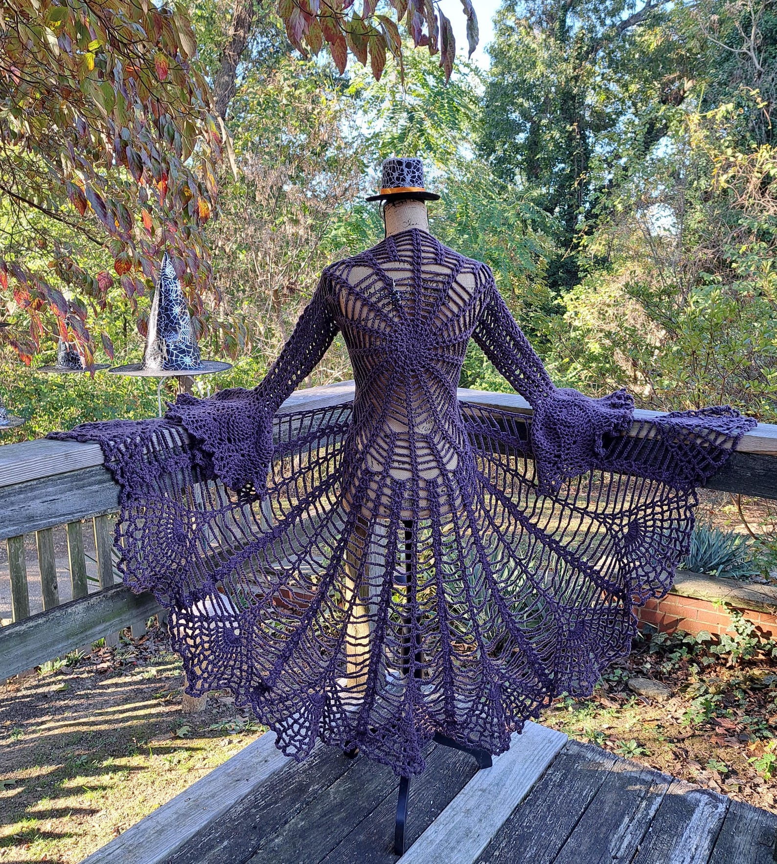Gothic Spiderweb Duster With Beaded Spider - Etsy
