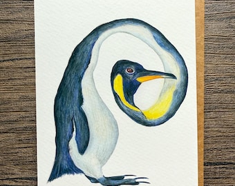 Twisted Penguin Art Greeting Card,Blank Card, A2, 5.5"x4.25"