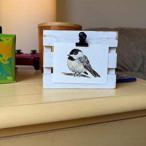 ACEO Bird Watercolor Print | Cute Chickadee Painting | Giclée | Mini Art | 3.5”x2.5” image 3