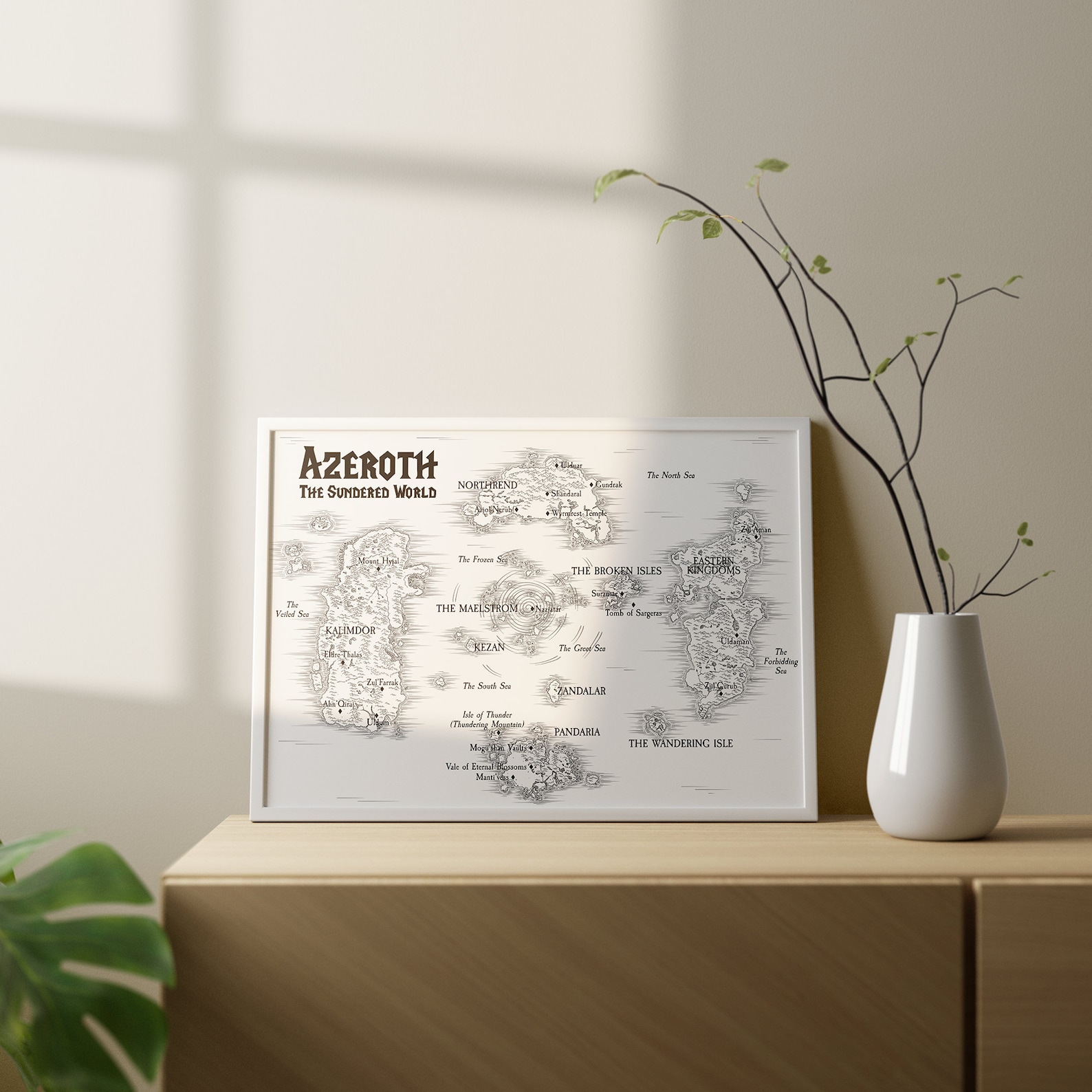 Map of Azeroth: the Sundered World | World of Warcraft - Etsy