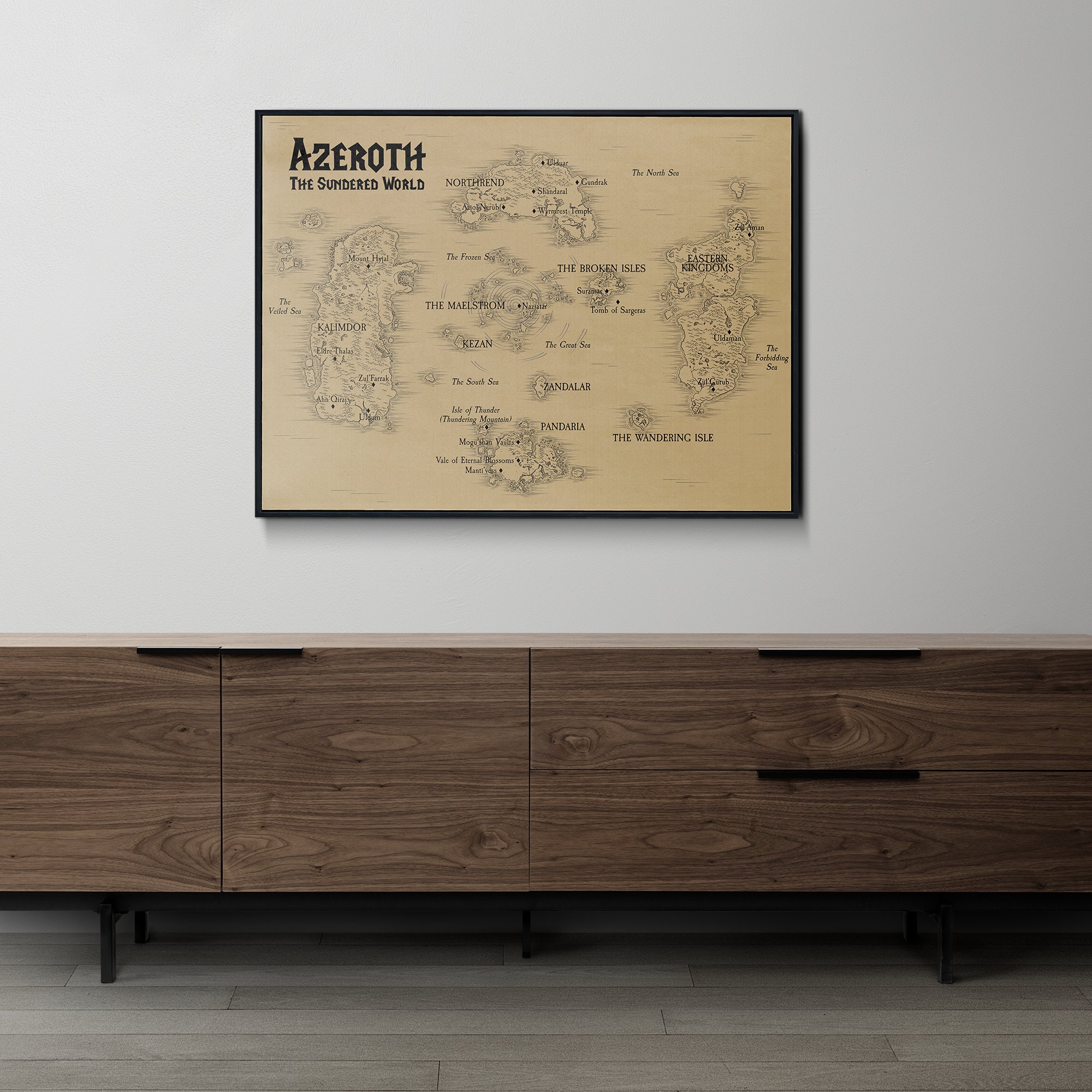 Map of Azeroth: the Sundered World World of Warcraft - Etsy Canada