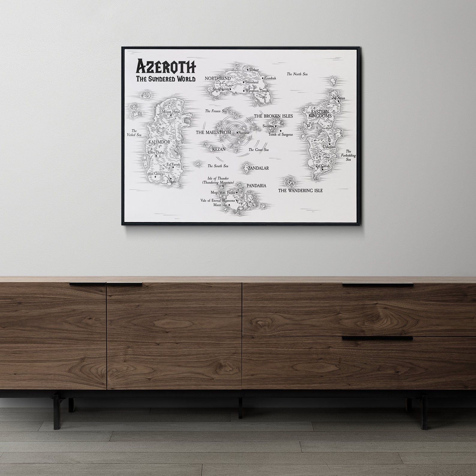 Map of Azeroth: the Sundered World World of Warcraft - Etsy