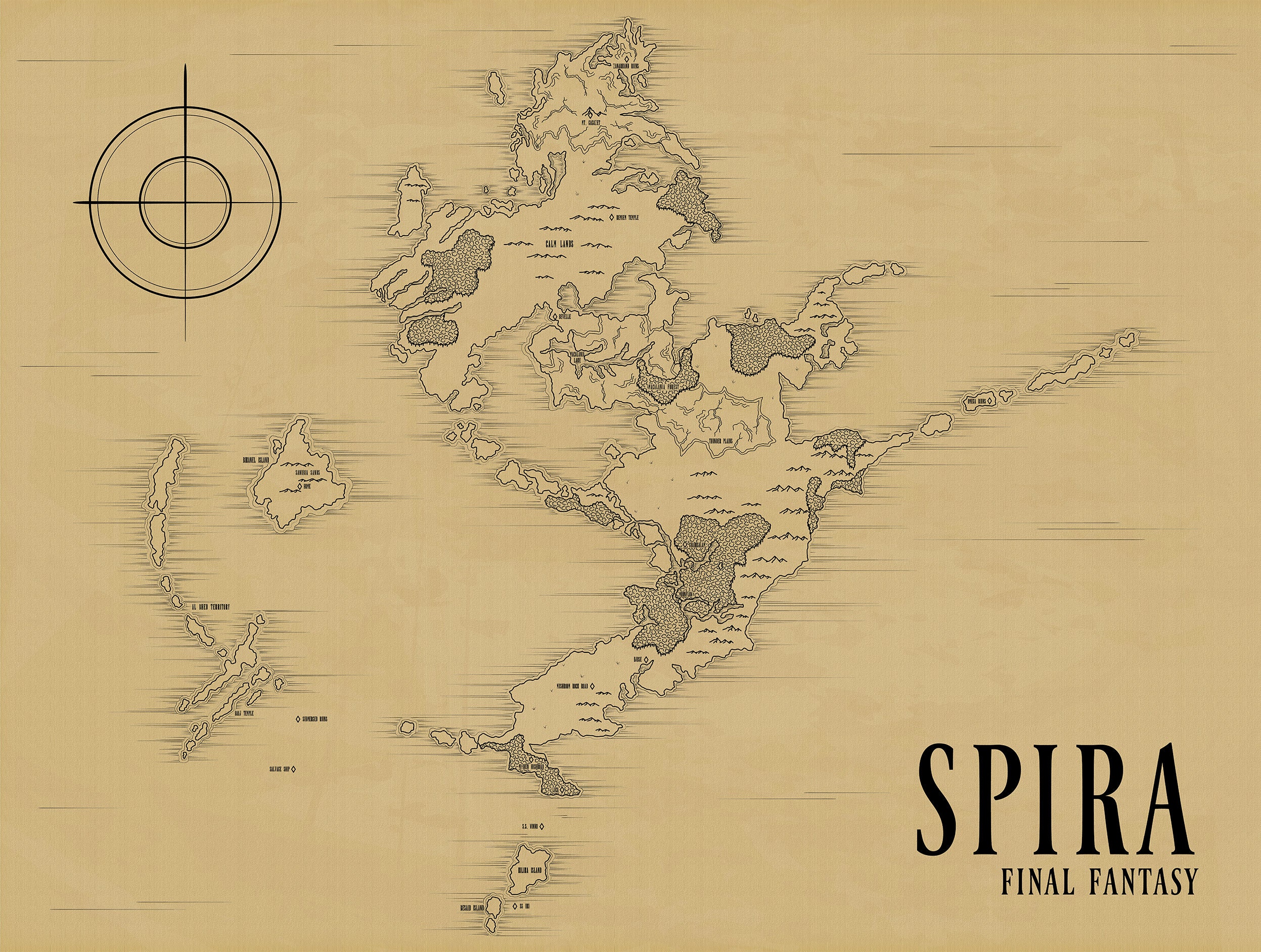 Map of Spira Final Fantasy X Etsy
