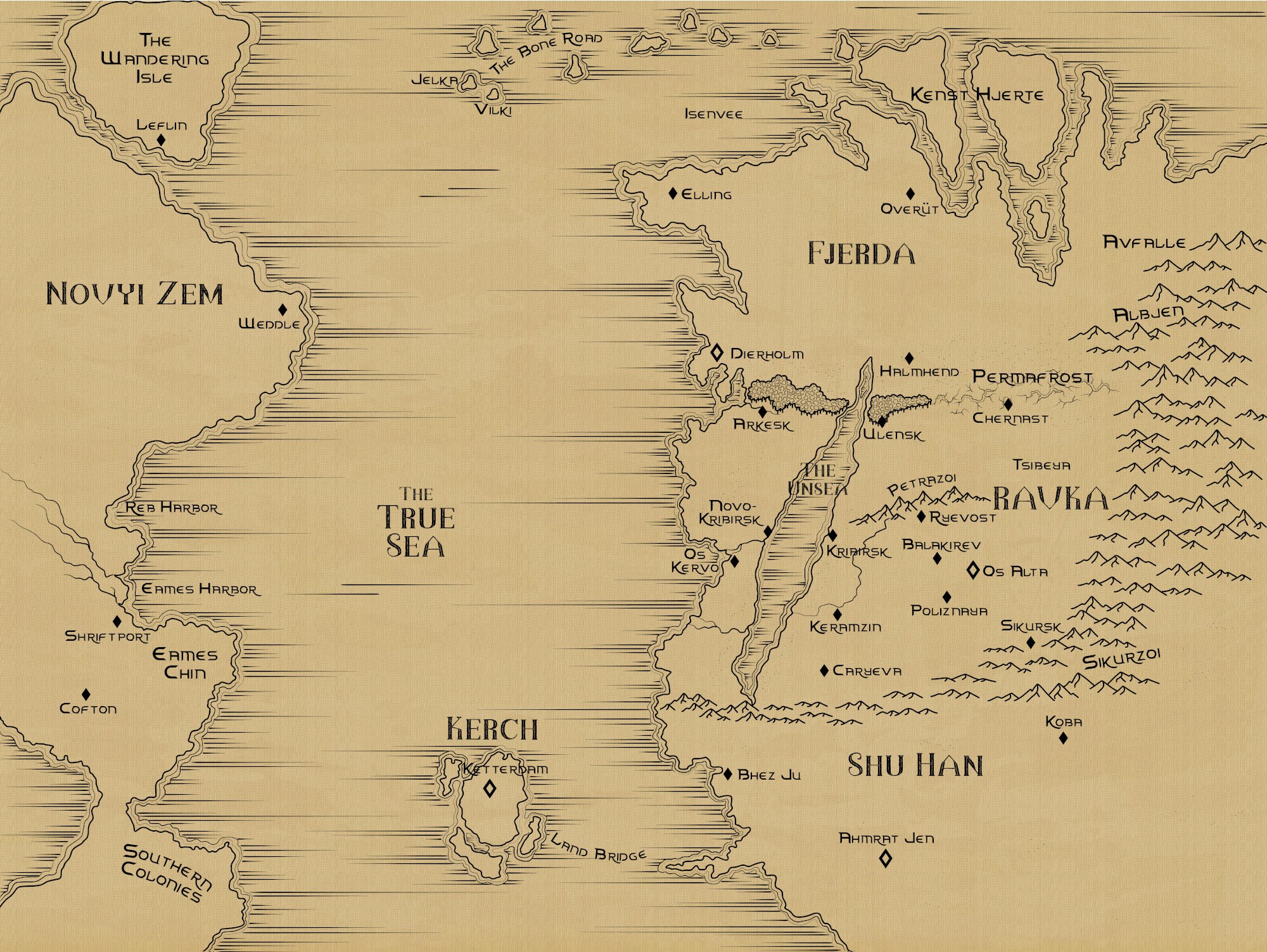 Map of Shadow and Bone World grishaverse  Etsy