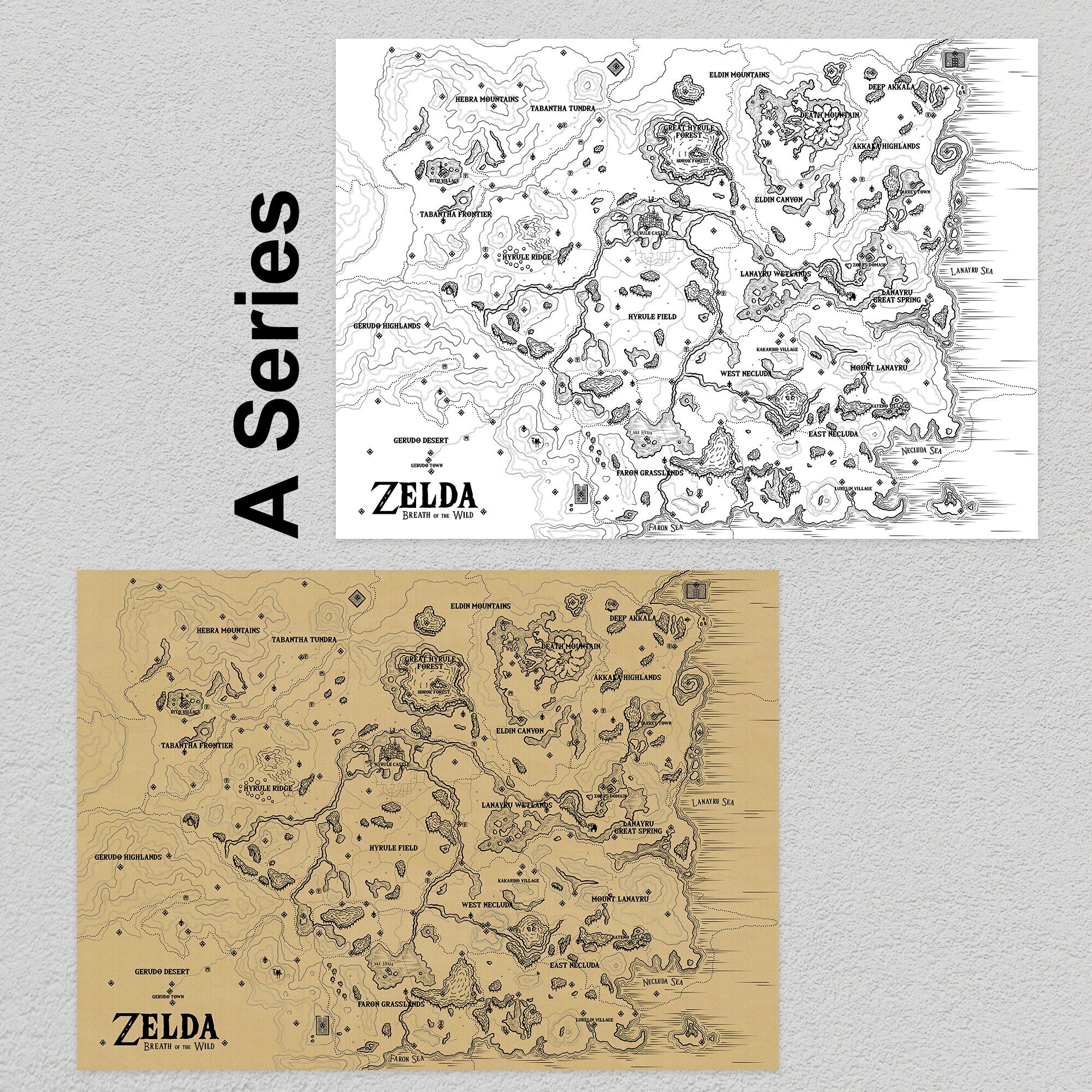 Map Otw Map of Breath of the Wild: Hyrule - Etsy