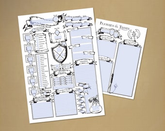 D&D Full Creative Character Sheet *PDF DOWNLOAD* Fillable