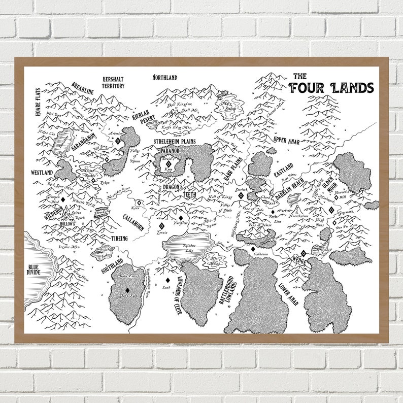 Map of the Four Lands the Sword of Shannara  Etsy