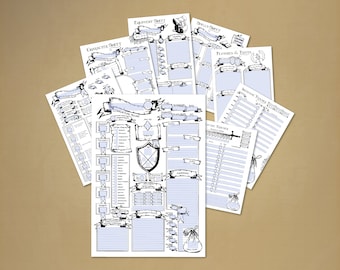 D&D Creative Sheets for Players and DM&#39;s (A4) *PDF DOWNLOAD* Fillable 8 Pages