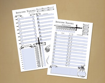 D&D Creative DM Initiative Trackers *PDF DOWNLOAD* Fillable