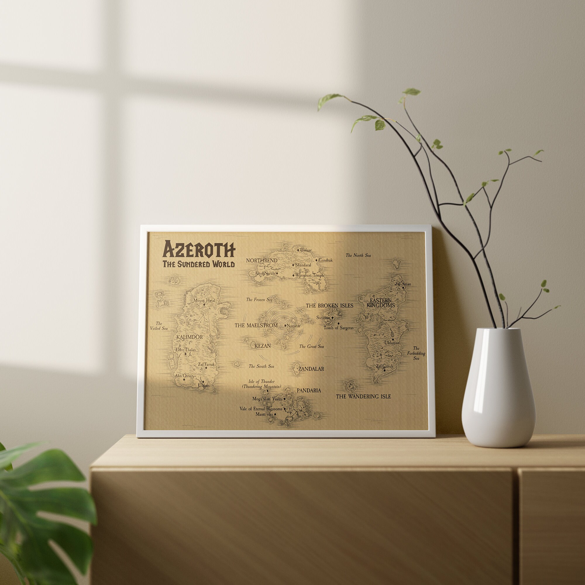 Map of Azeroth: the Sundered World | World of Warcraft - Etsy
