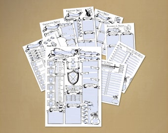 D&D Creative Sheets for Players and DM&#39;s (Letter) *PDF DOWNLOAD* Fillable 8 Pages