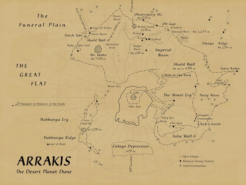 Map of Arrakis: Dune - Etsy Canada