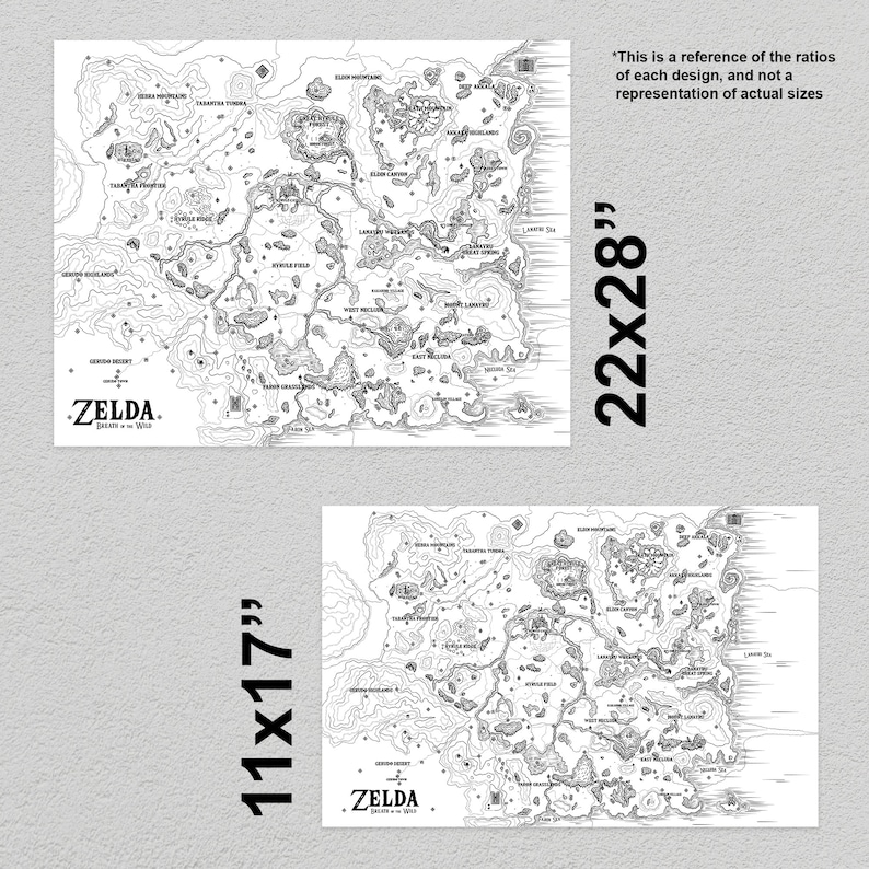 Map of Breath of the Wild: Hyrule - Etsy
