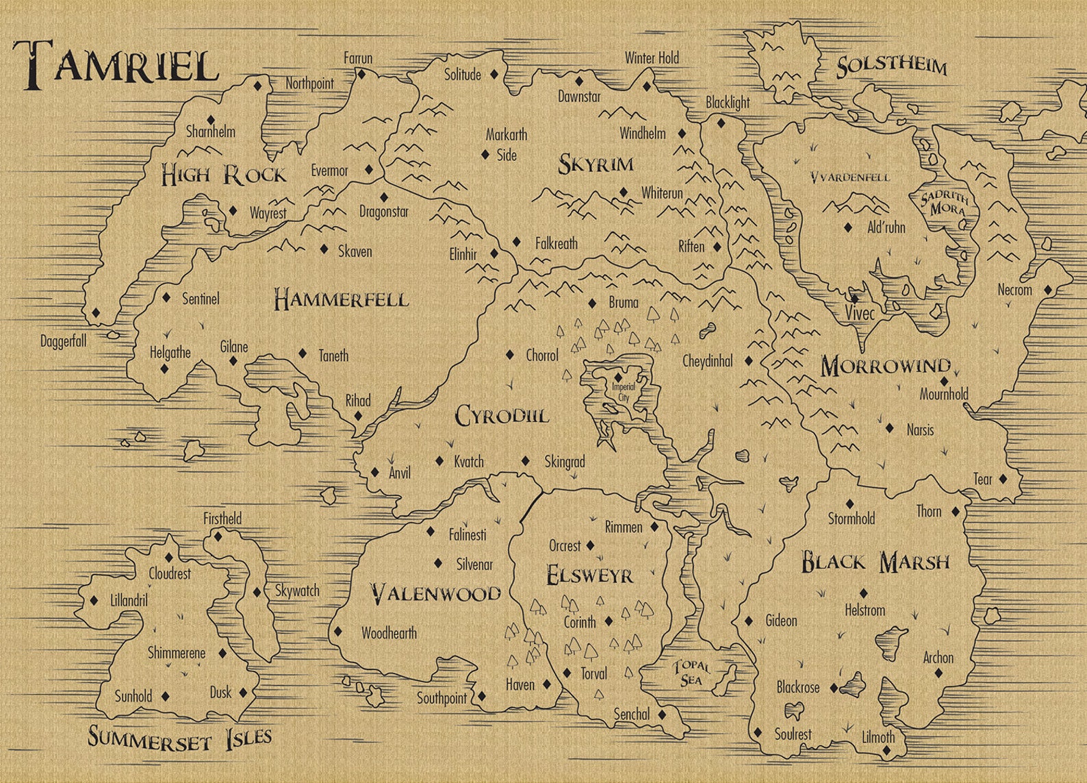 Карта тамриэля обливион