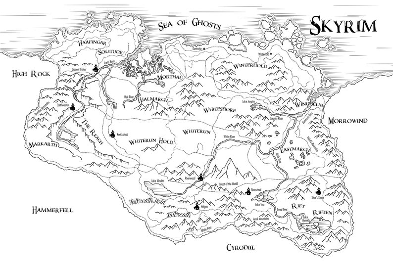 skyrim paper map mod