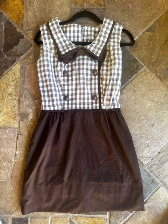 Vintage 60s/70s brownies inspired gingham dress