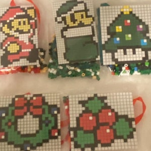 DIY Perler Bead Christmas Ornament Craft Kits, Mario, Trees, Wreaths, Kids Craft image 6