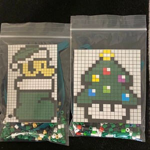 DIY Perler Bead Christmas Ornament Craft Kits, Mario, Trees, Wreaths, Kids Craft image 3