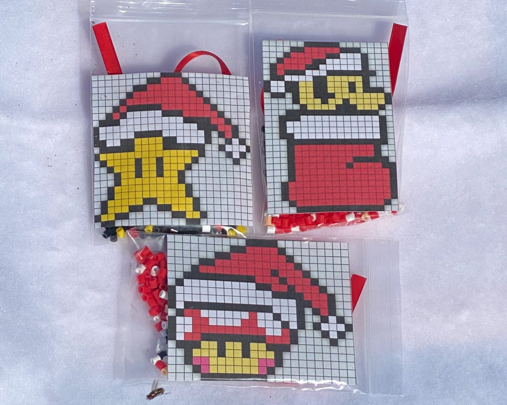 DIY Perler Bead Christmas Ornament Craft Kits, Mario, Trees, Wreaths, Kids  Craft