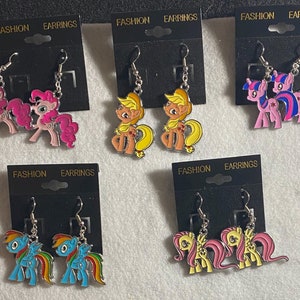 Pony Enamel Charm Dangle Earrings