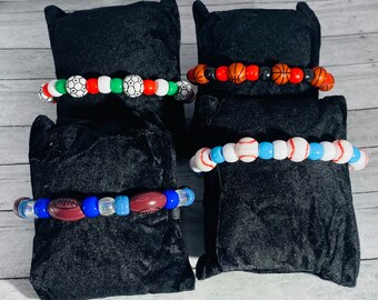 Football, Basketball, Baseball & Soccer Bracelets - Choose your Colors and Show your team spirit!