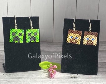 Handmade Mini Perler/Artkal Bead Dangle Earrings