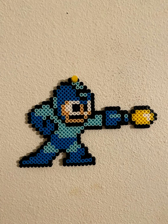 Mega Man Rush Inspired Pixel Art Wall Hangings Kids Bedroom