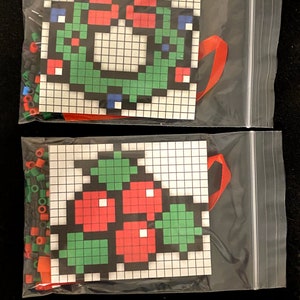 DIY Perler Bead Christmas Ornament Craft Kits, Mario, Trees, Wreaths, Kids Craft image 4