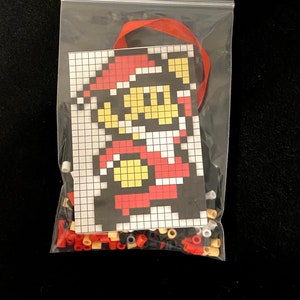 DIY Perler Bead Christmas Ornament Craft Kits, Mario, Trees, Wreaths, Kids Craft Santa Mario