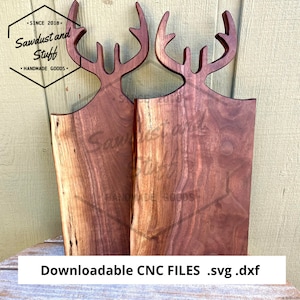 Antler Serving Tray/Cutting Board CNC File - Digital File - Buck Board SVG DXF - Hunting