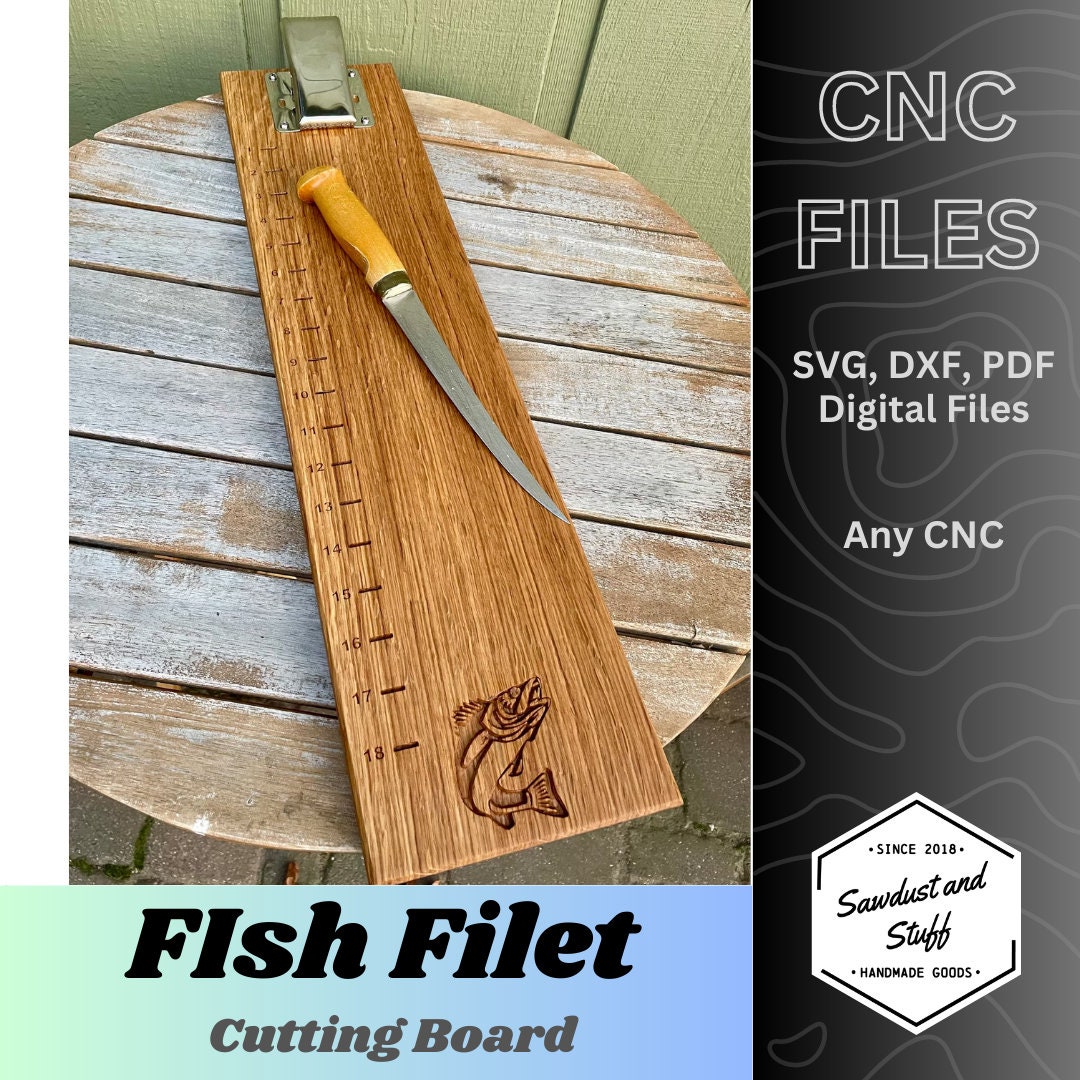 Fish Fileting Cutting Board CNC Files SVG DXF Filet Board Fishing