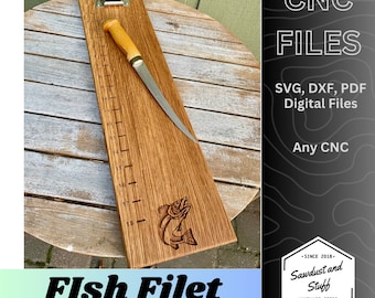 Fish Fileting Cutting board - CNC Files - SVG DXF - Filet Board - Fishing - Gifts - Outdoors -
