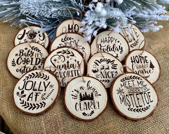 Christmas Ornaments Wooden laser engraved Christmas Tree decor