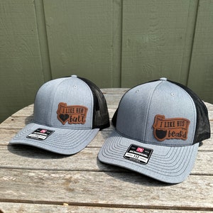 Mi piace il suo cappello da culo E mi piace il suo cappello da barba - Set di 2 toppe in similpelle - Toppa in pelle, cappello Richardson 112