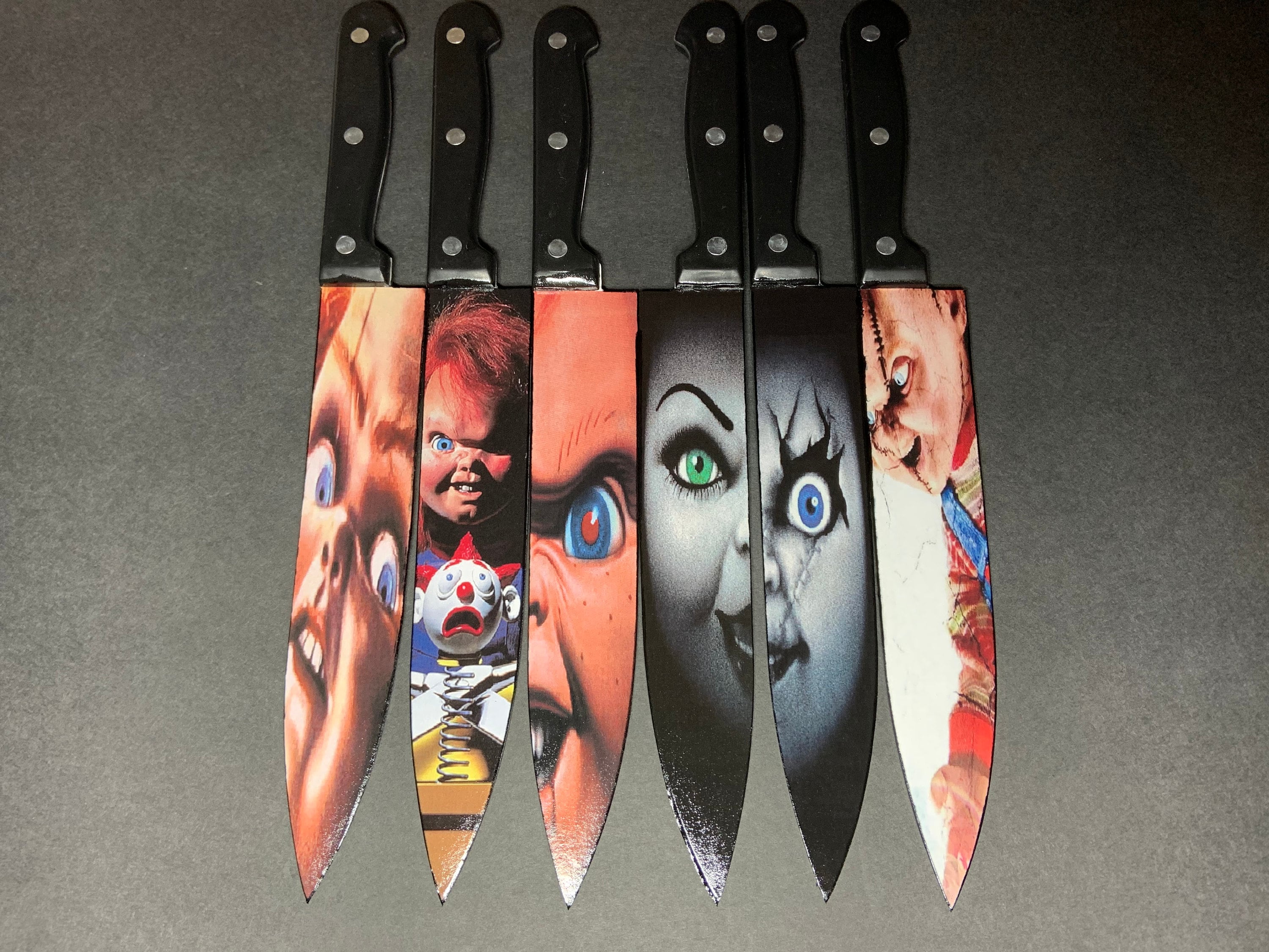 Childs Play Chucky 6 Knife Set With/without Sublimated Stands Etsy