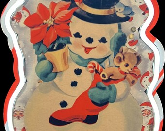 Christmas Snow Man Neon Light Decoration Vintage