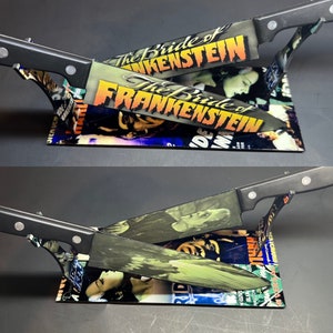 Bride of Frankenstein Horror Kitchen 2 Knife Set With/Without Laser Engraved Stands