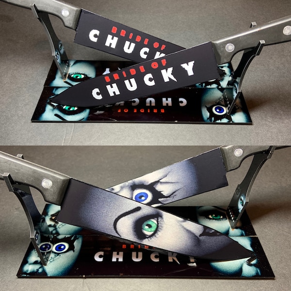 Bride of Chucky Tiffany 2 Kitchen Knife Set With/Without Sublimated Stand