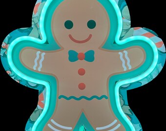 Christmas Ginger Bread Man Neon Light Decoration