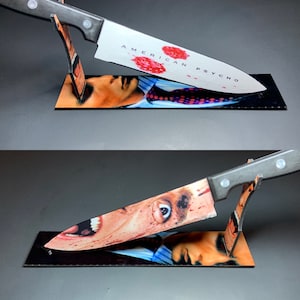 American Psycho Patrick Bateman Horror Kitchen Knife With/Without Sublimated Stand