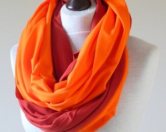shawl, knitted shawl, cotton shawl, infinity, shawl made of cotton warm shawl, women shawl,organic shawl, orange chimney